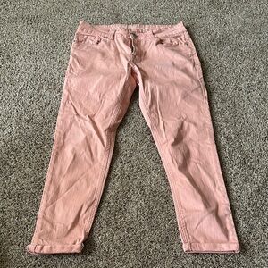 Buffalo David Bitton Pink Ankle Cropped Jeans